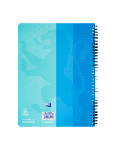 400101422,Caiet oxford touch duo a4+ 80f scribzee ecolabel dictando+patratele albastru aqua
