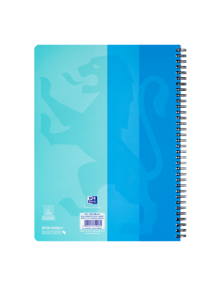 400101422,Caiet oxford touch duo a4+ 80f scribzee ecolabel dictando+patratele albastru aqua