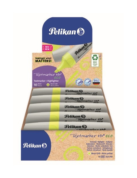 823340-10,Textmarker 490 eco neon galben - Set 10