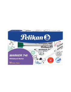 818001-10,Marker whiteboard 741 verde - Set 10