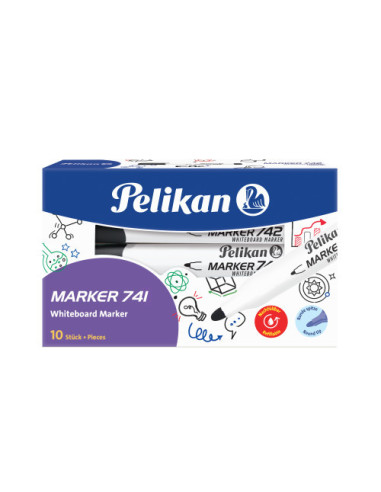 817974-10,Marker whiteboard 741 negru - Set 10