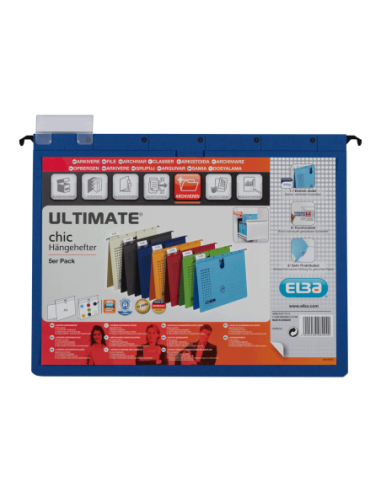 100552094-25,Dosar suspendat cu sina elba ultimate a4 200f 240g/mp blue angel albastru inchis - Set 25