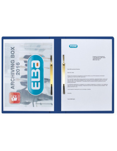100421220-50,Dosar sina elba smart a4 200f 320g/mp blue angel mecanism dublu albastru - Set 50
