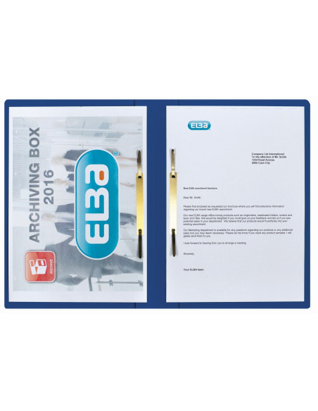 100421220-50,Dosar sina elba smart a4 200f 320g/mp blue angel mecanism dublu albastru - Set 50