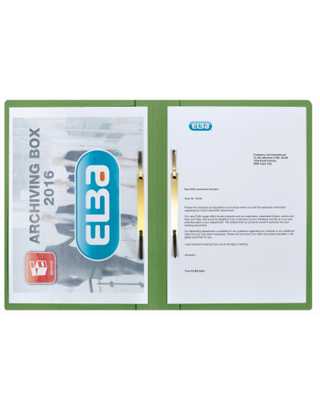 100421221-50,Dosar sina elba smart a4 200f 320g/mp blue angel mecanism dublu verde - Set 50