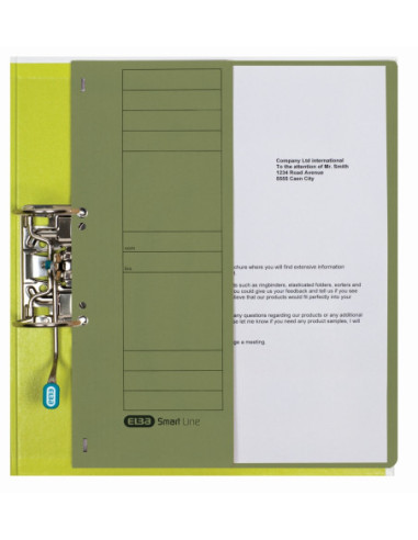 100551879-50,Dosar capse elba smart eyelet a4 1/2 250g/mp verde - Set 50