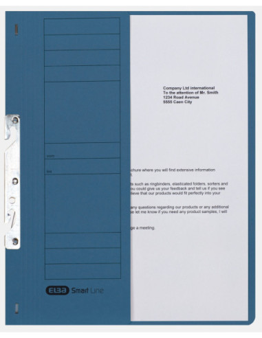 100551890-50,Dosar incopciat elba smart a4 1/2 200f 250g/mp blue angel albastru - Set 50