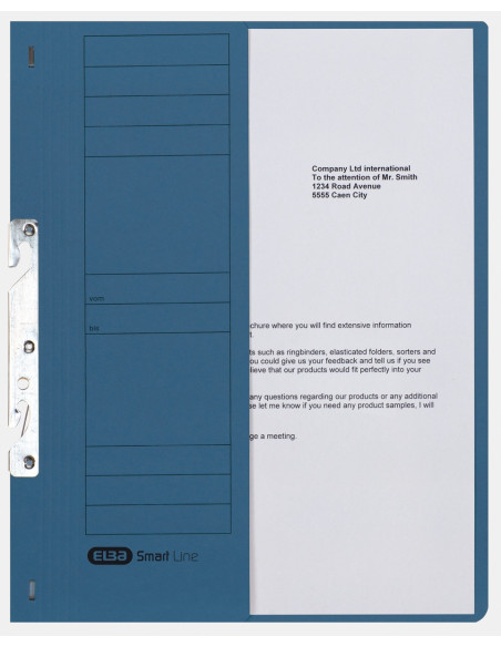 100551890-50,Dosar incopciat elba smart a4 1/2 200f 250g/mp blue angel albastru - Set 50