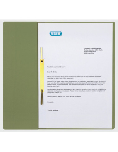 100551893-50,Dosar incopciat elba smart a4 1/2 200f 250g/mp blue angel verde - Set 50