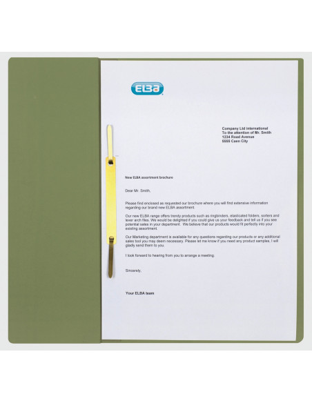 100551893-50,Dosar incopciat elba smart a4 1/2 200f 250g/mp blue angel verde - Set 50