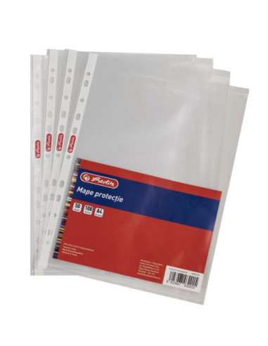 9486300,Set 100 x Folie protectie Herlitz, A4, 50 microni, cristal