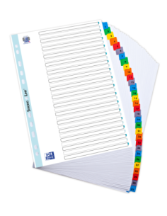 100204620,Index carton numeric oxford a4 1-31 31f/set 170g/mp alb margine color