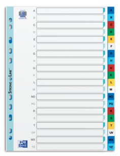 100204724,Index plastic alfabetic oxford a4 a-z 20f/set alb margine color 2