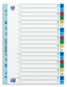 100204724,Index plastic alfabetic oxford a4 a-z 20f/set alb margine color