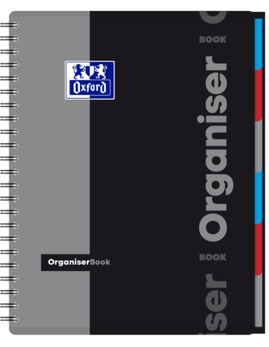 400019524-5,Caiet org oxford students organiser a4+ 80f spira scribzee patratele diverse culori - Set 5