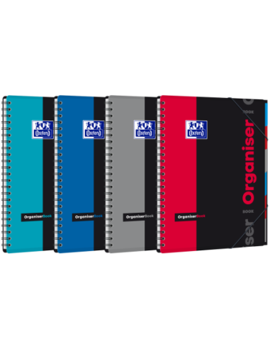 400019524-5,Caiet org oxford students organiser a4+ 80f spira scribzee patratele diverse culori - Set 5