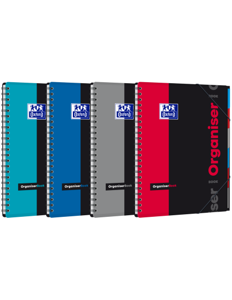 400019524-5,Caiet org oxford students organiser a4+ 80f spira scribzee patratele diverse culori - Set 5