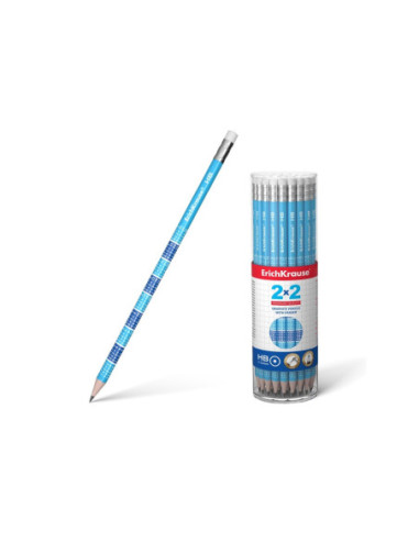 SD-CRE067-42,Creion rotund cu gumă 2x2 HB EK - Set 42