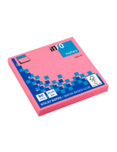 SD-2839/ROZ-12,Notes adeziv 75 x 75 mm 80 file briliant Info Notes ROZ - Set 12