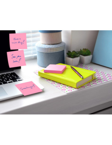 SD-2839/ROZ-12,Notes adeziv 75 x 75 mm 80 file briliant Info Notes ROZ - Set 12