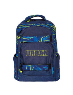 SC1688,Ghiozdan anatomic, compartiment laptop, URBAN, 46x31x16 cm, GREEN LINES - S-COOL