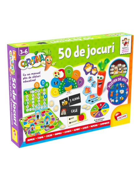 N00076710,Joc educativ Carotina cu 50 de jocuri - LISCIANI