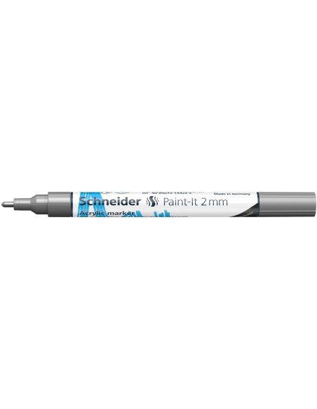 SD-PMK017/ARGINTIU-10,Marker cu vopsea acrilica Paint-It 310 2 mm Schneider ARGINTIU - Set 10