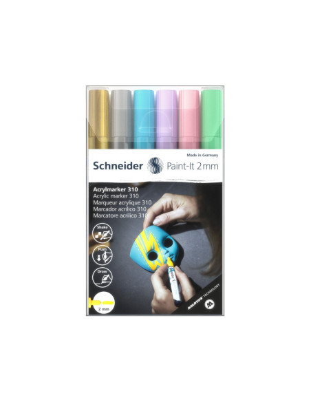 SD-PMK026,Marker cu vopsea acrilica Paint-It 310 2 mm Schneider 6 buc/set2