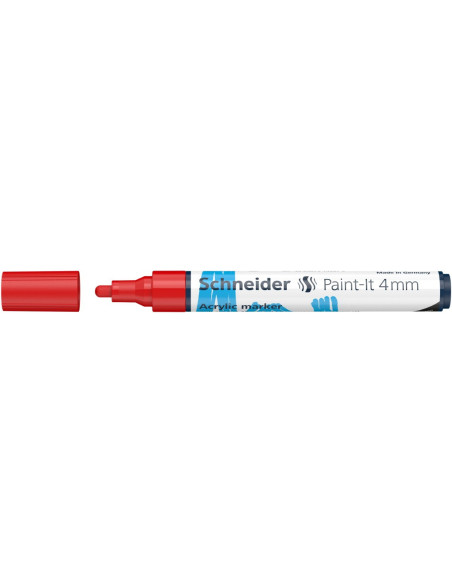SD-PMK018/ROSU-5,Marker cu vopsea acrilica Paint-It 320 4 mm Schneider ROSU - Set 5
