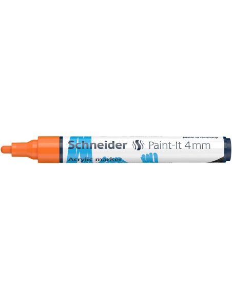 SD-PMK018/PORTOCALIU-5,Marker cu vopsea acrilica Paint-It 320 4 mm Schneider PORTOCALIU - Set 5