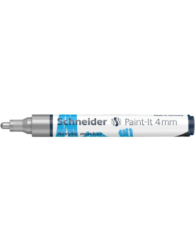 SD-PMK018/ARGINTIU-5,Marker cu vopsea acrilica Paint-It 320 4 mm Schneider ARGINTIU - Set 5