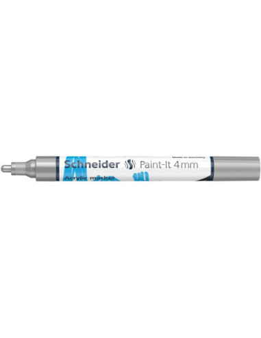 SD-PMK018/ARGINTIU-5,Marker cu vopsea acrilica Paint-It 320 4 mm Schneider ARGINTIU - Set 5