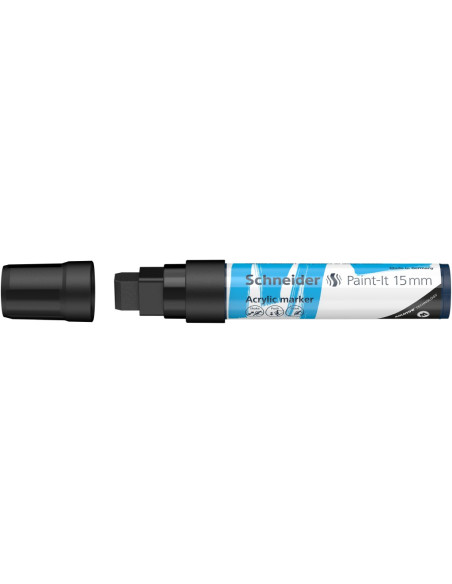 SD-PMK019/NEGRU-5,Marker cu vopsea acrilica Paint-It 330 15 mm Schneider NEGRU - Set 5
