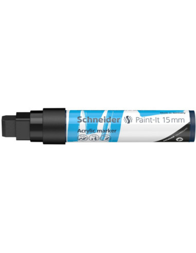 SD-PMK019/NEGRU-5,Marker cu vopsea acrilica Paint-It 330 15 mm Schneider NEGRU - Set 5
