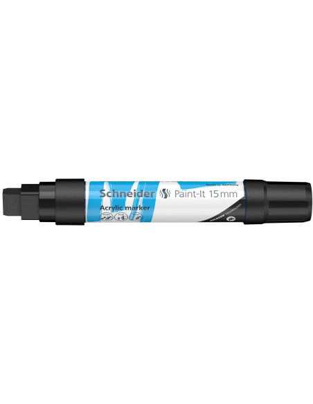 SD-PMK019/NEGRU-5,Marker cu vopsea acrilica Paint-It 330 15 mm Schneider NEGRU - Set 5