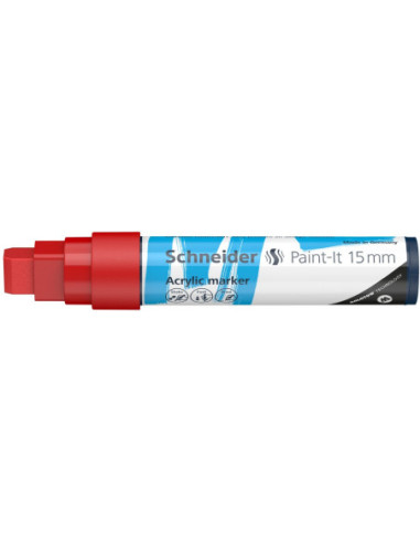 SD-PMK019/ROSU-5,Marker cu vopsea acrilica Paint-It 330 15 mm Schneider ROSU - Set 5