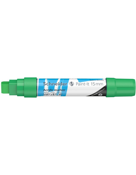 SD-PMK019/VERDE-5,Marker cu vopsea acrilica Paint-It 330 15 mm Schneider VERDE - Set 5