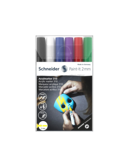 SD-PMK025,Marker cu vopsea acrilica Paint-It 310 2 mm Schneider 6 buc/set1