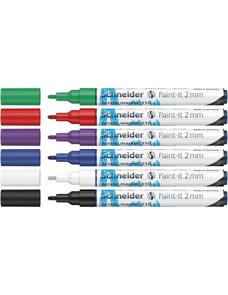 SD-PMK025,Marker cu vopsea acrilica Paint-It 310 2 mm Schneider 6 buc/set1