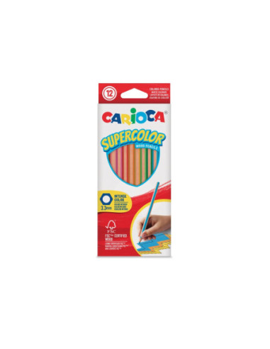 SD-SKR083,Creioane hexagonale Supercolor Carioca 12/set