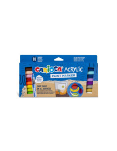 SD-PMK081,Marker cu vopsea acrilica si varf pensula Carioca 18 buc/set
