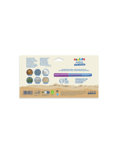 SD-PMK081,Marker cu vopsea acrilica si varf pensula Carioca 18 buc/set