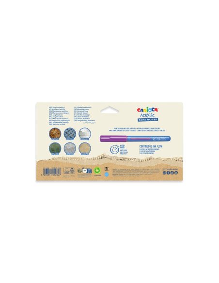 SD-PMK081,Marker cu vopsea acrilica si varf pensula Carioca 18 buc/set