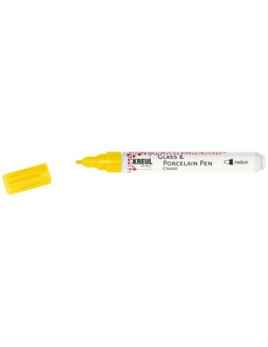 SD-SKP248/SIGNALYELLOW,KREUL Glass & Porcelain Pen Classic medium SIGNALYELLOW