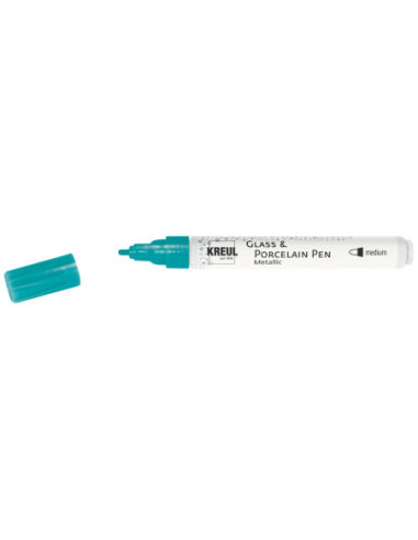SD-SKP249/TURQUOISEMETALLIC,KREUL Glass & Porcelain Pen Metallic medium TURQUOISEMETALLIC