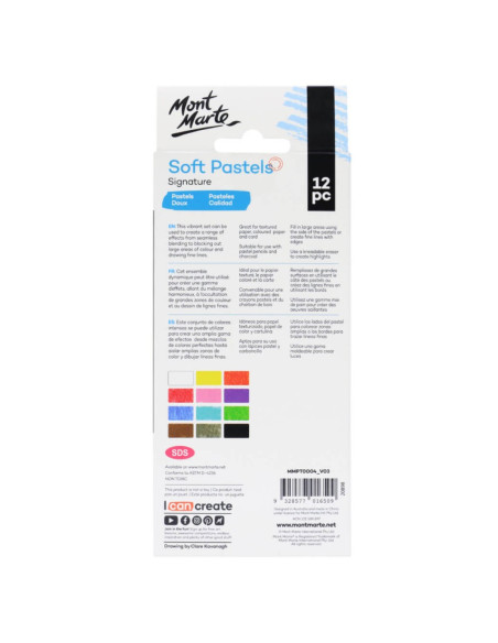 SD-SKR521,Pastel soft Mont Marte 12 buc
