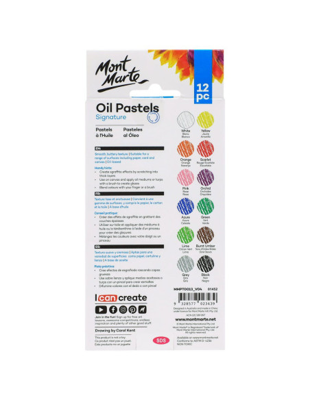 SD-SKR509,Creioane Oil Pastel Mont Marte 12/set
