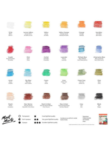 SD-SKR512,Pastel ulei solubil Mont Marte 24 buc/set