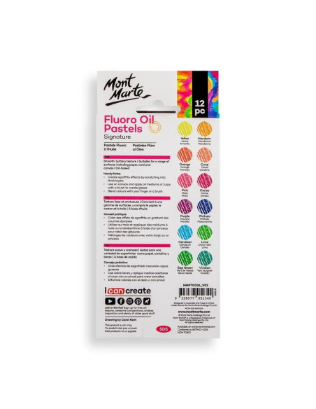 SD-SKR514,Pastel ulei fluoro Mont Marte 12 buc/set