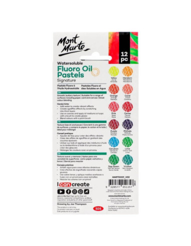 SD-SKR515,Pastel ulei solubil fluoro Mont Marte 12 buc/set